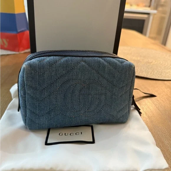 Gucci Floral Lined Denim Pouch - Picture 2 of 5